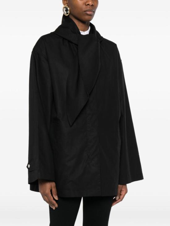  토템 자켓 Totême 코튼 스카프 블루종 재킷 블랙 - TOTEME