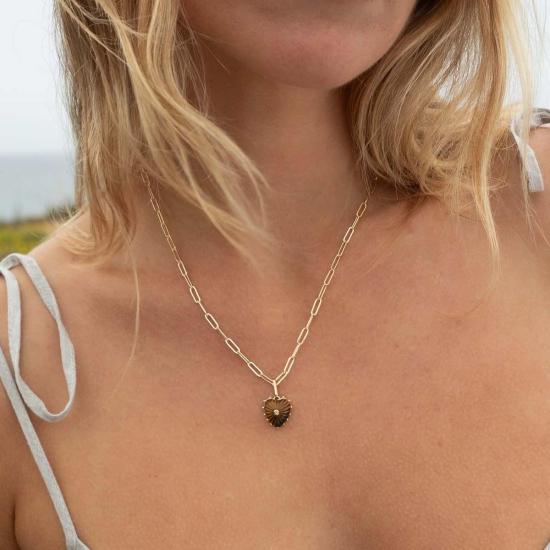  탯치 목걸이/팬던트 Thatch Isabel Tiger's Eye Heart Necklace - THATCH