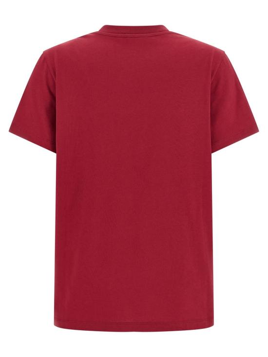  몽클레어 반팔 티셔츠 몽클레르 로고 자수 티셔츠 레드 - MONCLER