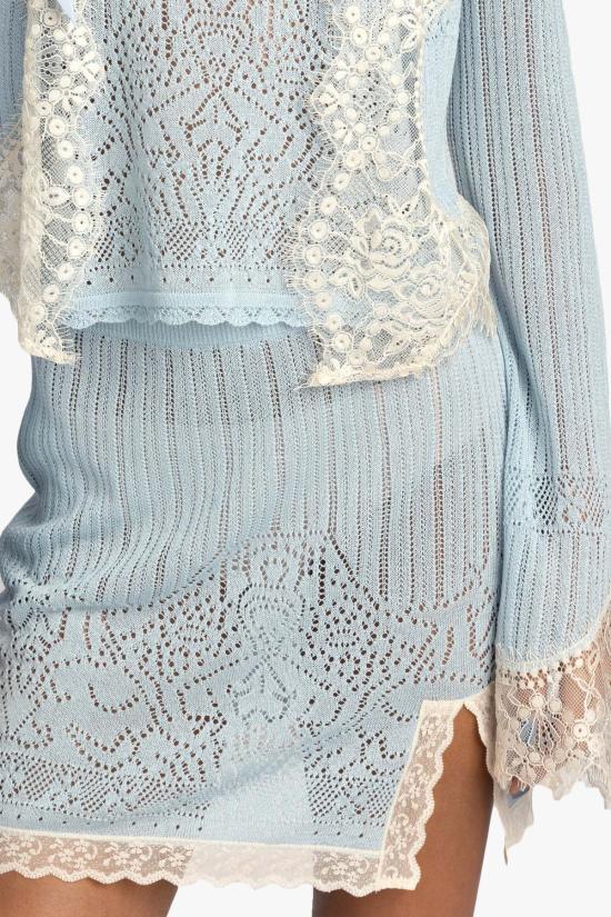  안나 수이 숏 스커트 란제리 레이스 니트 미니 스커트 - ANNA SUI