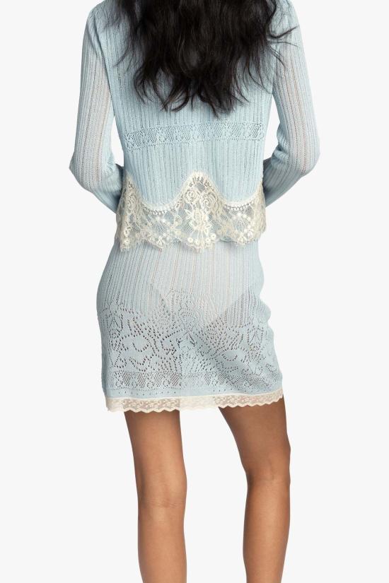  안나 수이 숏 스커트 란제리 레이스 니트 미니 스커트 - ANNA SUI