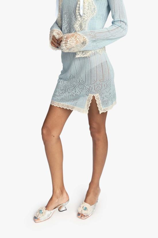  안나 수이 숏 스커트 란제리 레이스 니트 미니 스커트 - ANNA SUI