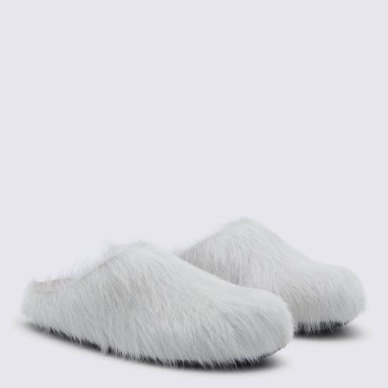  마르니 샌들 화이트 가죽  내추럴 화이트 - MARNI