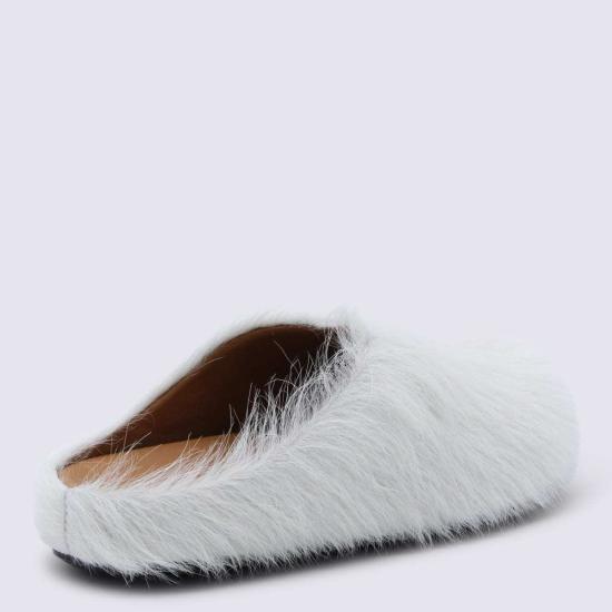  마르니 샌들 화이트 가죽  내추럴 화이트 - MARNI