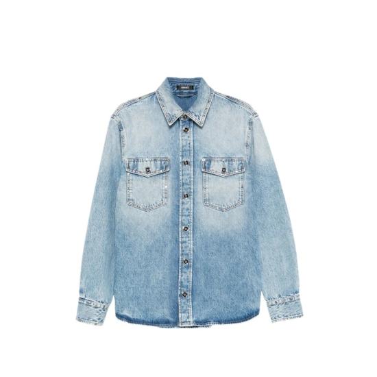  베르사체 데님 셔츠 셔츠 블루