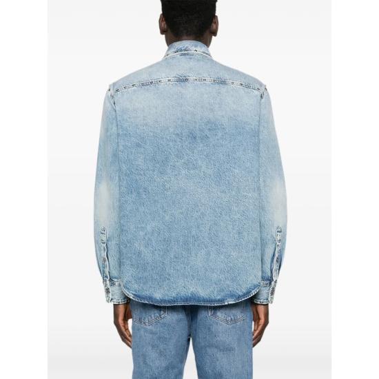  베르사체 데님 셔츠 셔츠 블루 - VERSACE