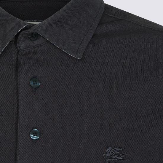  에트로 폴로 티셔츠 코튼 폴로 셔츠 네이비 - ETRO