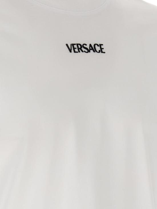  베르사체 반팔 티셔츠 로고 티셔츠 화이트 - VERSACE