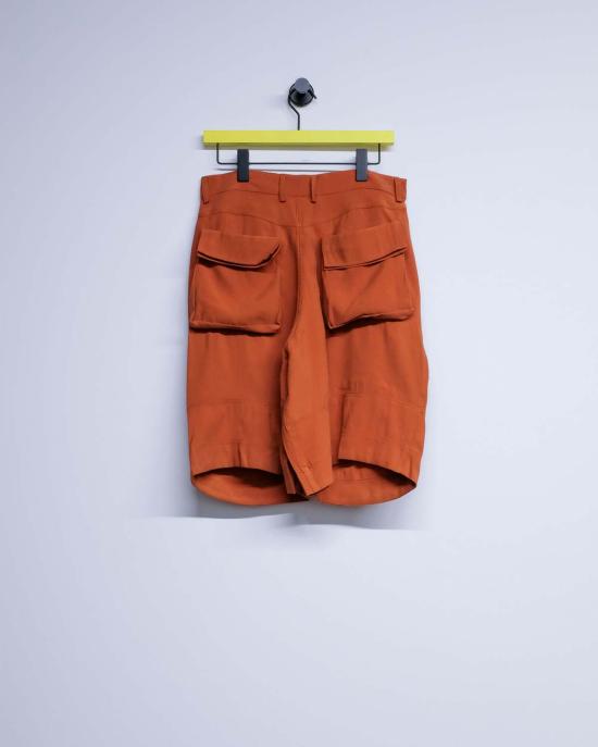  에드워드 커밍 숏팬츠 번트 오렌지 브러시드 비스코스 카고 새그 - EDWARD CUMING
