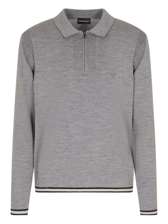  엠포리오 아르마니 폴로 티셔츠 울 폴로 셔츠 그레이