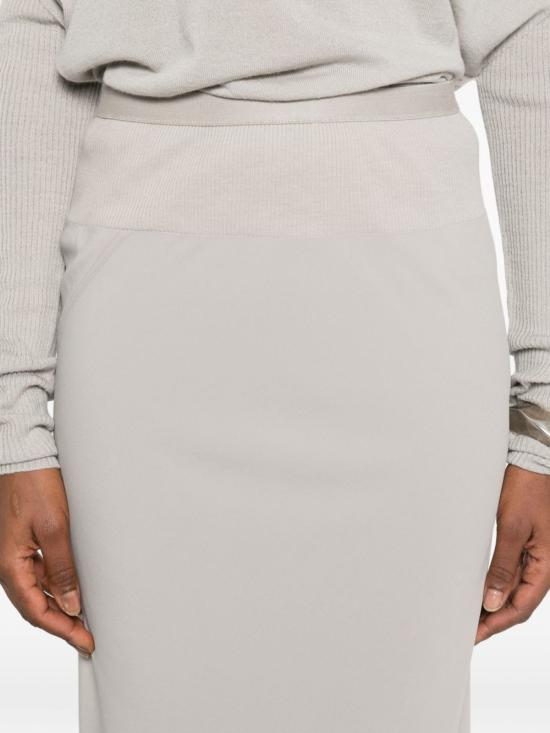  릭 오웬스 롱 스커트 실크 블렌드  화이트 - RICK OWENS