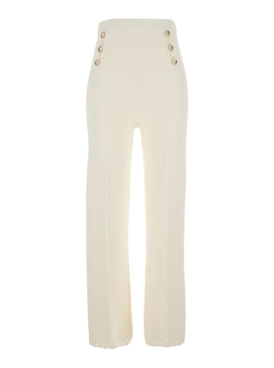  트윈셋 팬츠 크로셰 니트  화이트