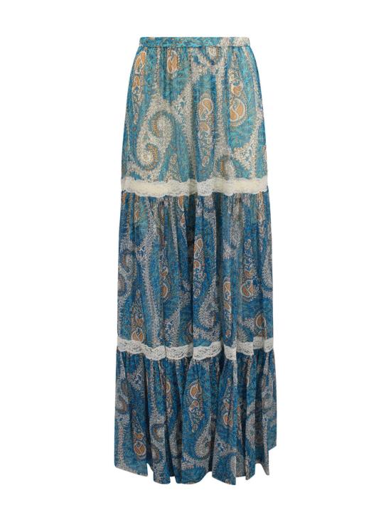  에트로 롱 스커트 페이즐리 프린트