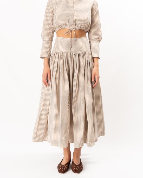  알렉시스 롱 스커트 하바라  (탠/화이트)