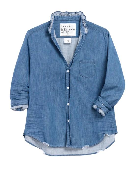  프랭크 앤 에일린 블라우스 프랭크 & 아일린 아일린 러플 탑 블루