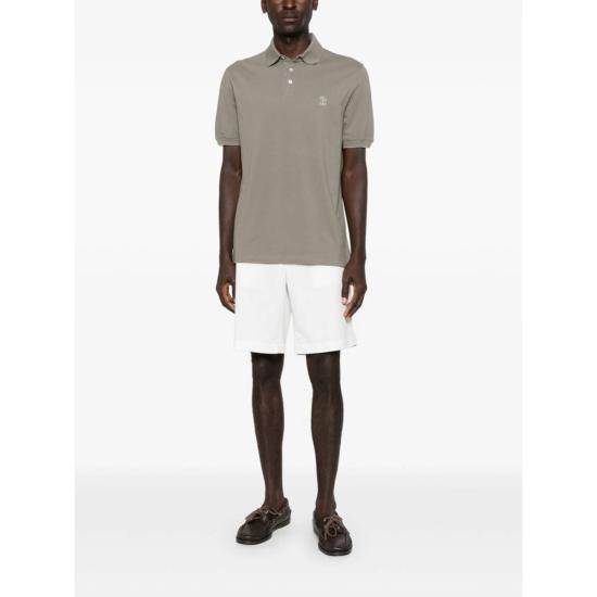  브루넬로 쿠치넬리 폴로 티셔츠 Brunello Cucinelli 스웨터 폴로 셔츠 그린 - BRUNELLO CUCINELLI