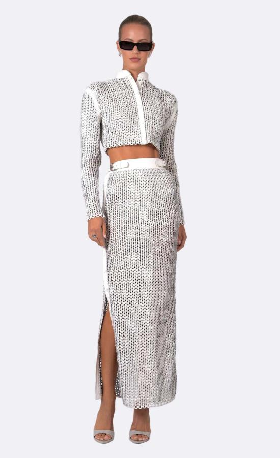  논살란트 레이블 가죽 자켓 무심한 라벨 라파 재킷 화이트 - NONCHALANT LABEL