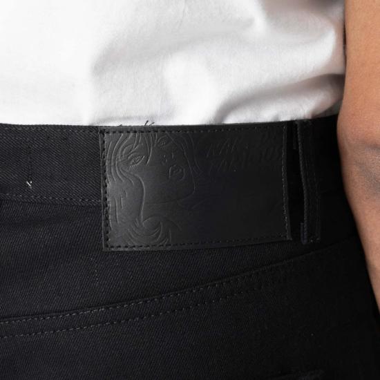  네이키드 & 페이머스 데님 팬츠 네이키드 앤 페이머스 이지 가이 솔리드 블랙 셀비지 진 - NAKED & FAMOUS