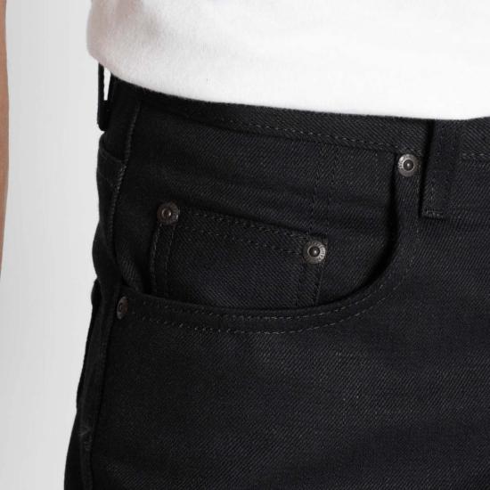  네이키드 & 페이머스 데님 팬츠 네이키드 앤 페이머스 이지 가이 솔리드 블랙 셀비지 진 - NAKED & FAMOUS