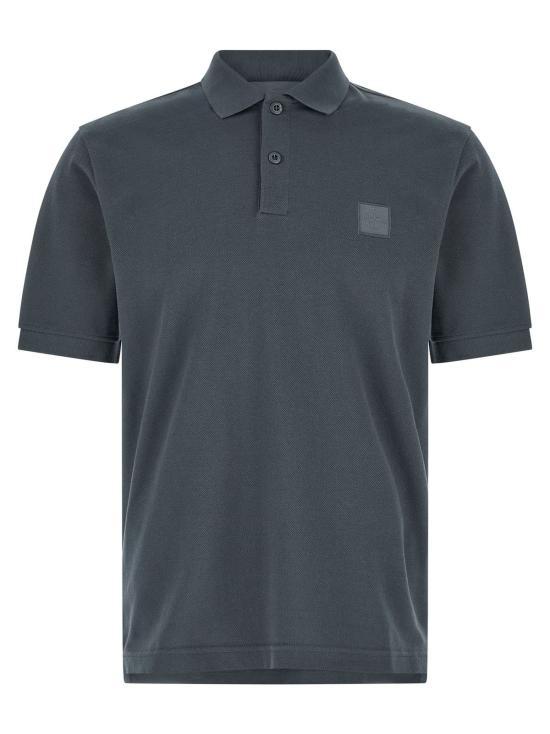  스톤 아일랜드 폴로 티셔츠 컴퍼스 로고 폴로 셔츠 블루