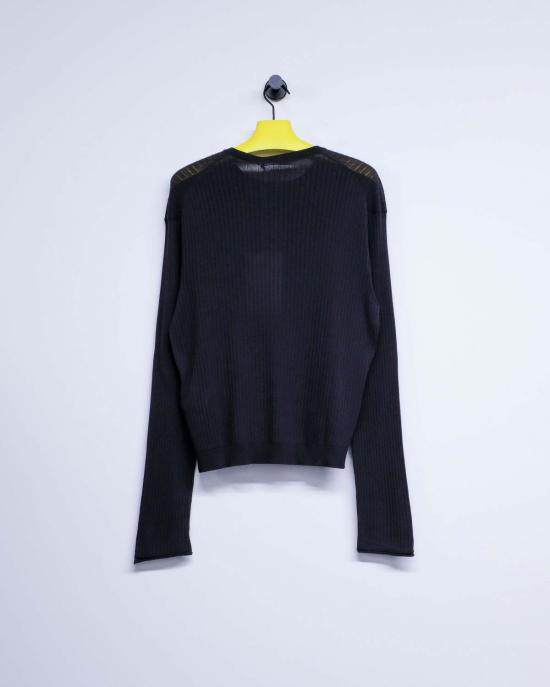  아워레가시 폴로 티셔츠 아워 레거시 노블 네이비 코튼 크레이프 파인 헨리 티셔츠 - OUR LEGACY