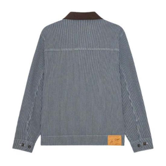  레듀 데님 자켓 Les Deux Robert 스트라이프 재킷 다크 네이비 - LES DEUX