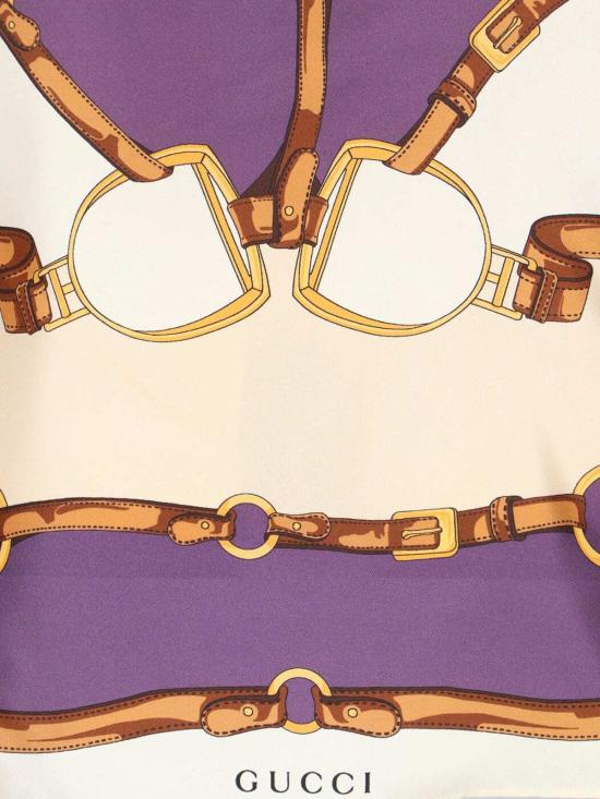  구찌 탑 실크 트윌 셔츠 멀티컬러 - GUCCI