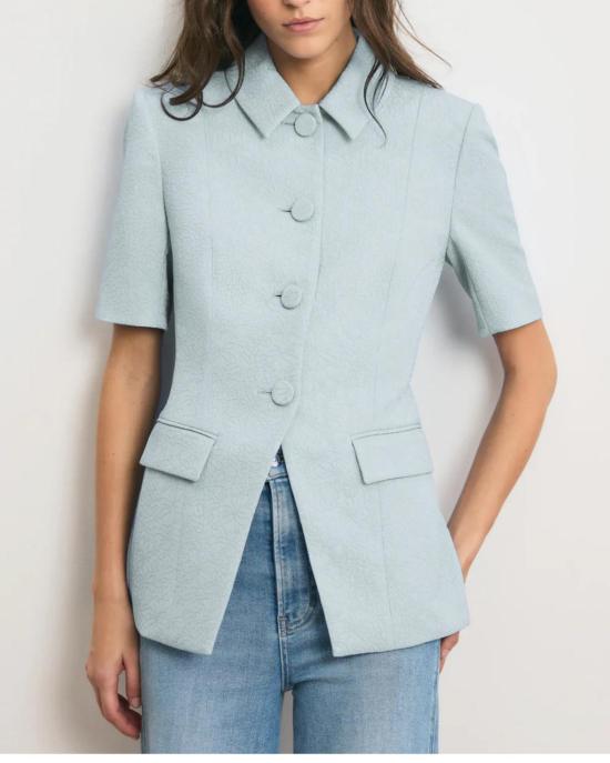  베로니카비어드 수트 자켓 베로니카 비어드 보디 자카드 재킷 블루 스트림 - VERONICA BEARD