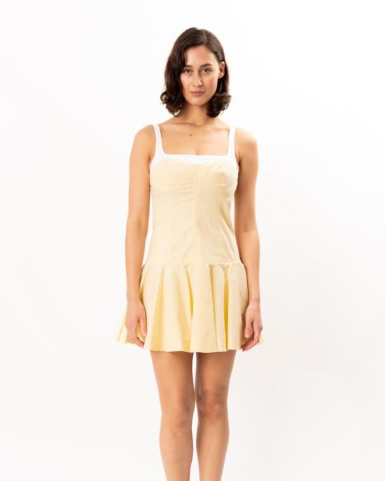  조나단 심카이 숏 원피스 타일러 뷔스티에 미니 드레스 버터크림 스트라이프