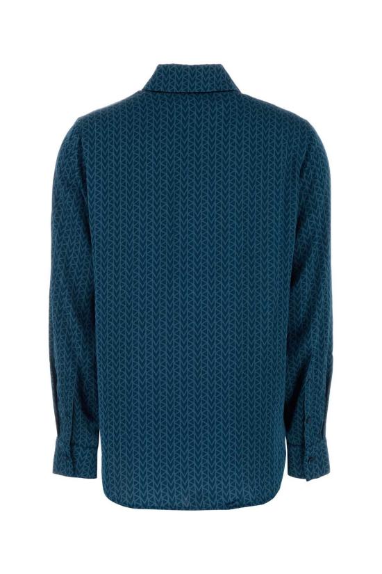  마이클 코어스 탑 프린트 새틴 셔츠 리버 블루 - MICHAEL KORS