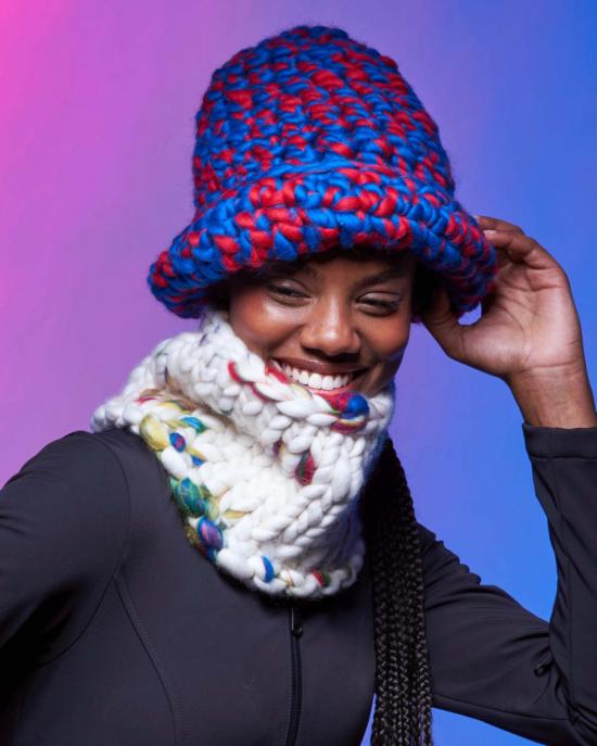  Mischa Lampert 모자 미샤 램퍼트 블루/레드 블렌드 롤 - OTHER BRANDS