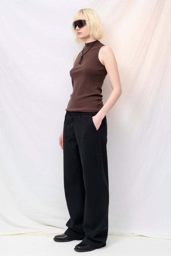  영메이븐 블라우스 Jungmaven 커피빈 마리포사 민소매 모크티 탑 - JUNGMAVEN