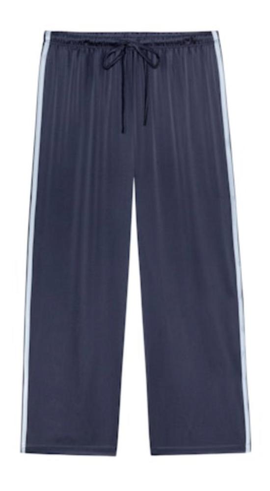  도니 크롭 팬츠 . 실크 스트라이프 - DONNI.