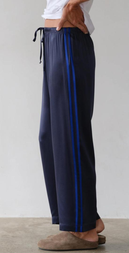  도니 크롭 팬츠 . 실크 스트라이프 - DONNI.