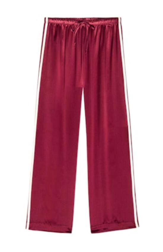  도니 크롭 팬츠 . 실크 스트라이프 - DONNI.