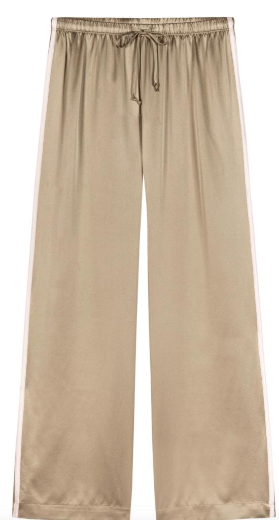  도니 크롭 팬츠 . 실크 스트라이프