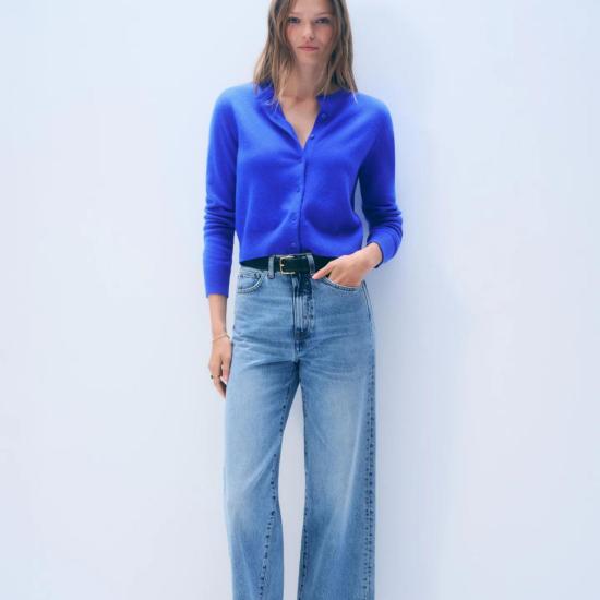  화이트 워렌 가디건 화이트 + 워렌 캐시미어 크루넥  코발트