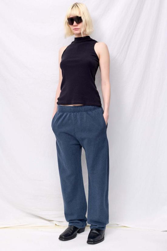  영메이븐 바디수트 티셔츠 Jungmaven 블랙 마리포사 슬리브리스 모크 티 탑 - JUNGMAVEN