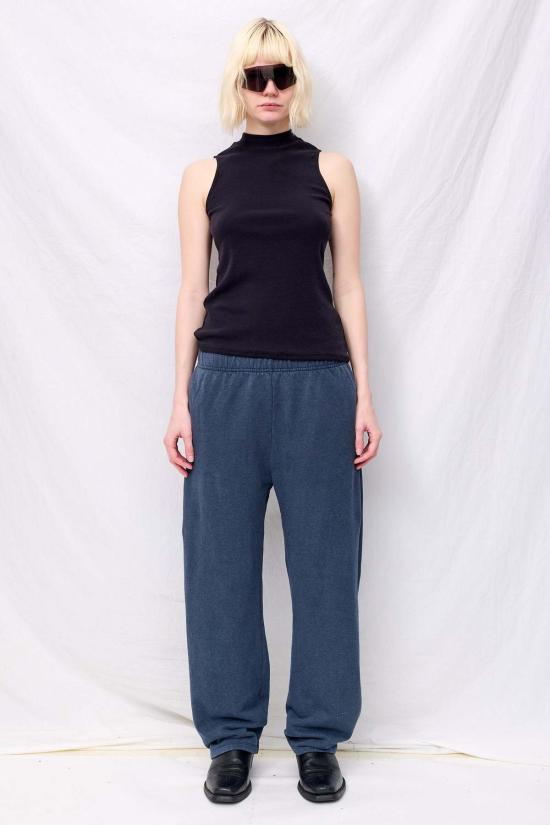  영메이븐 바디수트 티셔츠 Jungmaven 블랙 마리포사 슬리브리스 모크 티 탑 - JUNGMAVEN