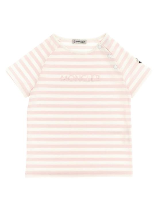  [키즈] 몽클레어 티셔츠 아동용 스트라이프 티셔츠 핑크