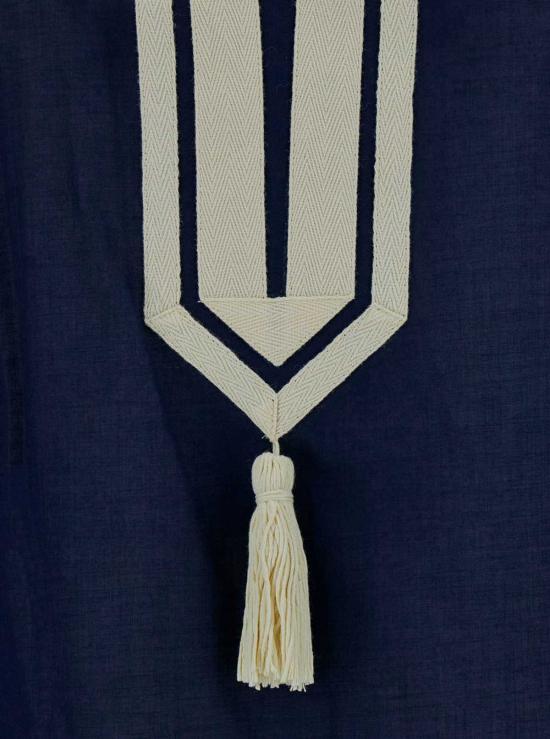  토리버치 튜닉 토리 버치  드레스 (대조적인 디테일과 태슬 장식, 블루 색상) - TORY BURCH