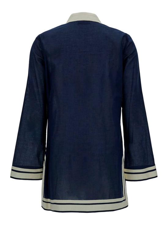  토리버치 튜닉 토리 버치  드레스 (대조적인 디테일과 태슬 장식, 블루 색상) - TORY BURCH