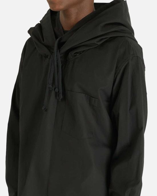  꼼데가르송 후드 티셔츠 Comme Des Garçons 후드 포플린 셔츠 블랙 - COMME DES GARCONS