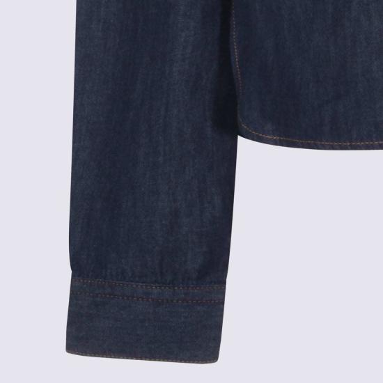  케이트 탑 카이트 다크 블루 코튼 셔츠 다크 블루 - KHAITE