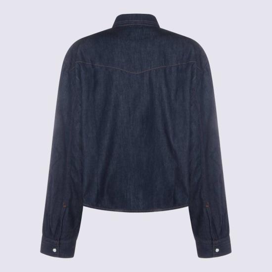  케이트 탑 카이트 다크 블루 코튼 셔츠 다크 블루 - KHAITE