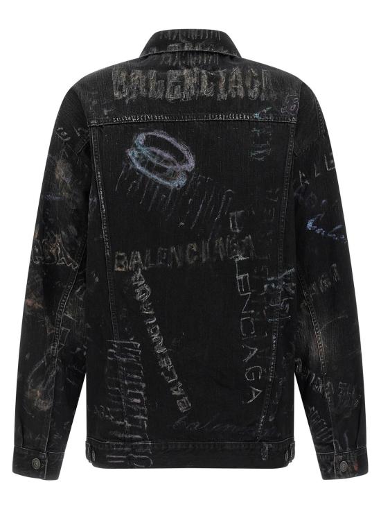  발렌시아가 데님 자켓 오버사이즈 재킷 블랙 - BALENCIAGA