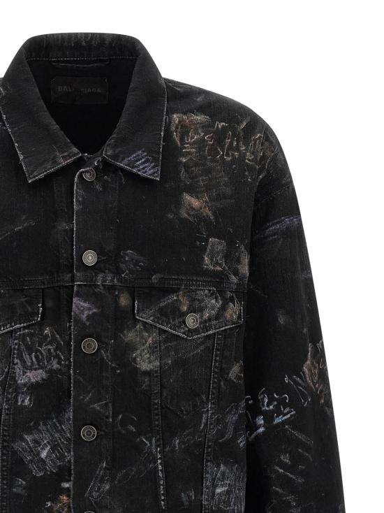  발렌시아가 데님 자켓 오버사이즈 재킷 블랙 - BALENCIAGA