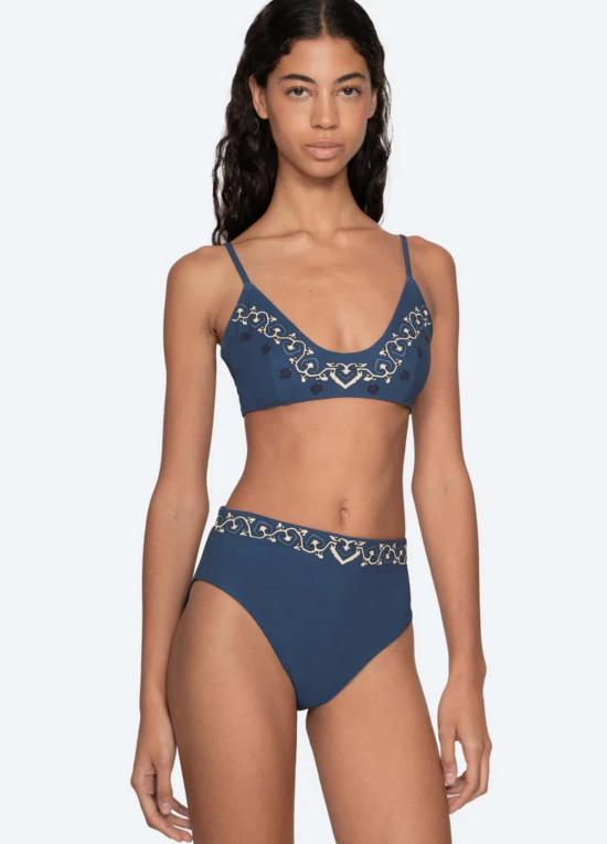  씨뉴욕 비키니 수영복 Sea Ny Blaise 프린트 비키니 하의 네이비 - SEA NY
