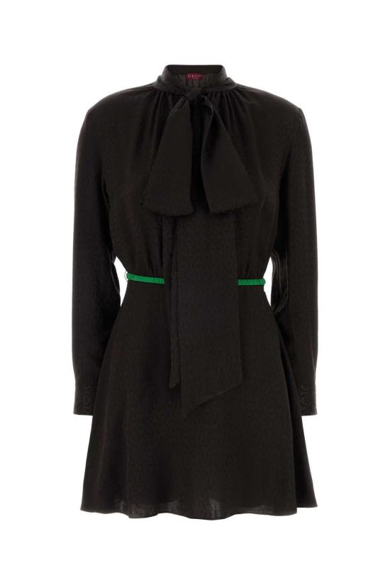  구찌 미디 원피스 브라운 자카드 드레스 딥 초콜릿