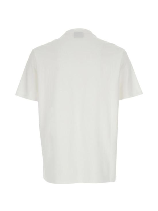  엠포리오 아르마니 반팔 티셔츠 로고 코튼 티셔츠 화이트 - EMPORIO ARMANI